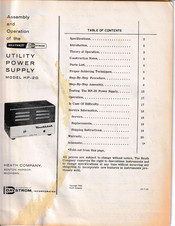 Daystrom HEATHKIT HP-20 Assembly And Operation Manual