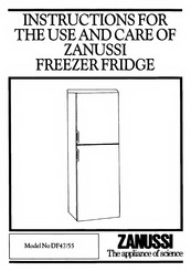 Zanussi DF47/55 Instructions For The Use And Care