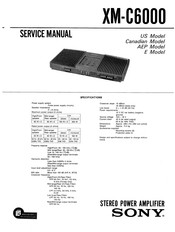 Sony XM-C6000 Service Manual
