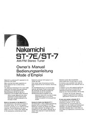 Nakamichi ST-7E Owner's Manual