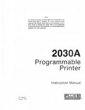 Fluke 2030A Instruction Manual