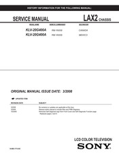 Sony Bravia KLV-20G400A Service Manual
