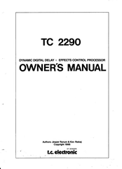 TC Electronic TC2290 Owner's Manual