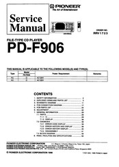 Pioneer PD-F906 Service Manual