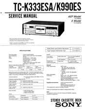 Sony TC-K333ESA Service Manual