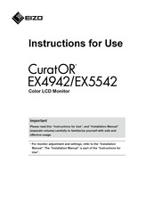 Eizo CuratOR EX4942 Instructions For Use Manual
