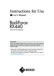 Eizo RadiForce GX540-CL Instructions For Use Manual