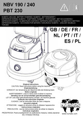 Numatic NBV 240 Original Instructions Manual