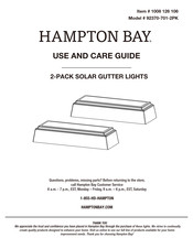 Hampton Bay 92370-701-2PK Use And Care Manual