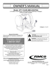 Fimco 3PT-110-6R-2BB Owner's Manual