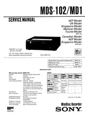 Sony MDS-102/MD1 Service Manual