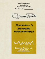 Scientific Atlanta Quan-Tech 3158 Instruction Manual