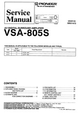 Pioneer VSA-805S Service Manual