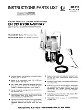 Graco EH 333 HYDRA-SPRAY 226-336 Instructions-Parts List Manual