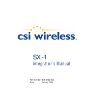 CSI Wireless SX-1 Integrator's Manual