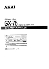 Akai GX-75 Operator's Manual