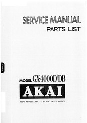Akai GX4000DB Service Manual And Parts List
