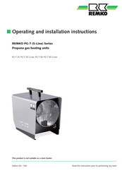 REMKO PGT Series Operating And Installation Instructions