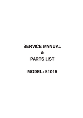 Janome JUNO E1015 Service Manual
