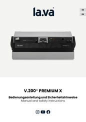 Lava PREMIUM X V.200 Manual And Safety Instructions