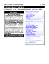 Nortek WSA2BD-C Installation Instructions Manual