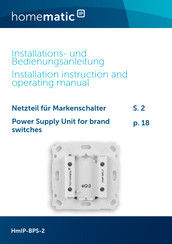 HomeMatic HmIP-BPS-2 Installation Instructions And Operating Manual