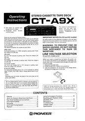 Pioneer CT-A9X Operating Instructions Manual