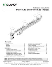 JRClancy PowerLite Installation Instructions Manual