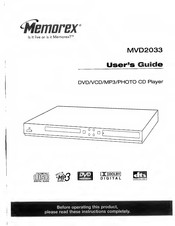 Memorex MVD2033 User Manual