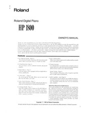 Roland HP 1800 Owner's Manual