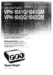 Sony VPH-1041QM Operating Instructions Manual