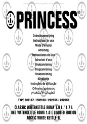 Princess 232147 Instructions For Use Manual