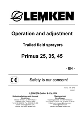 LEMKEN Primus 45 Operation And Adjustments