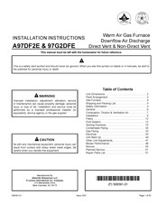 Lennox 97G2DFE Installation Instructions Manual
