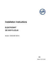 GFA 10004398 30010 Installation Instructions Manual