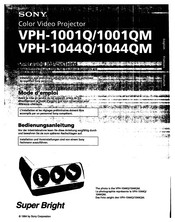 Sony VPH-1001QM Operating Instructions Manual