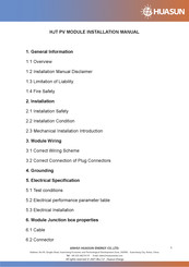 Huasun HS-210-B132DS Installation Manual