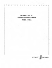 HP 59501A Operating And Service Manual