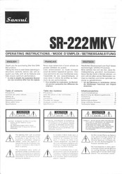 Sansui SR-222MKV Operating Instructions Manual