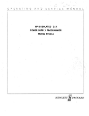 HP 59501A Operating And Service Manual