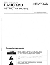 Kenwood Basic M1D Instruction Manual
