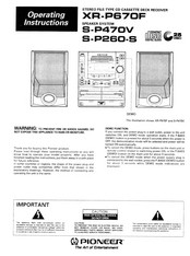 Pioneer S-P260-S Operating Instructions Manual