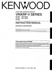 Kenwood KRF-V Series Instruction Manual