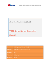 Anderson FFAH21 Operation Manual