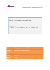 Anderson FFA10 Operation Manual