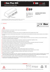 Iseo Zero1 Atlas Plus Installation Manual