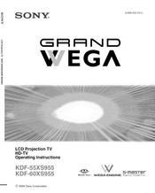 Sony Grand WEGA KDF-60XS955 Operating Instructions Manual