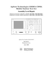 Agilent Technologies E8285A Manual