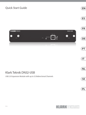 Klark Teknik DN32-USB Quick Start Manual