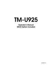 Custom Audio Electronics TM-U925 Operator's Manual